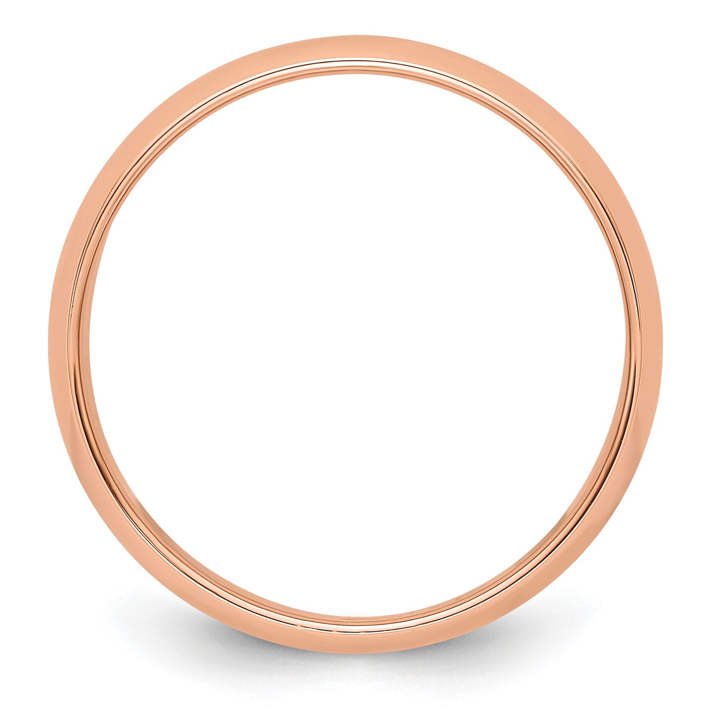 14k Rose Gold 6mm Half Round Wedding Band Size 8.5