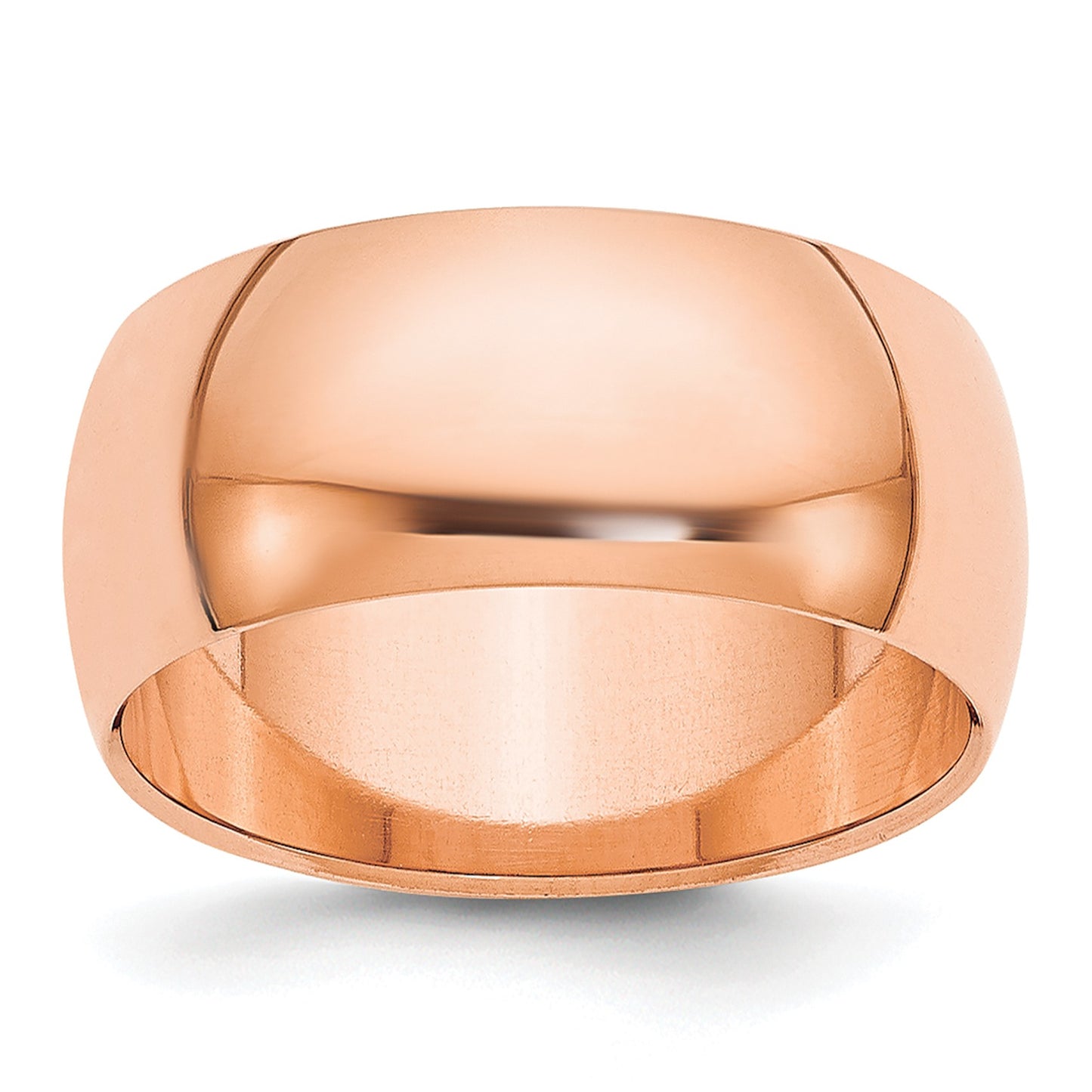 14k Rose Gold 8mm Half Round Wedding Band Size 12