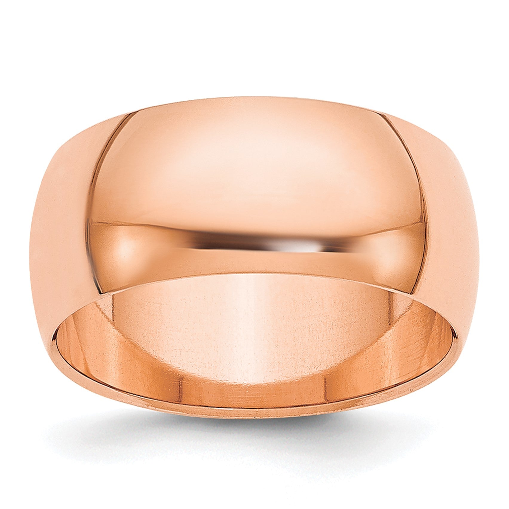 14k Rose Gold 8mm Half Round Wedding Band Size 12