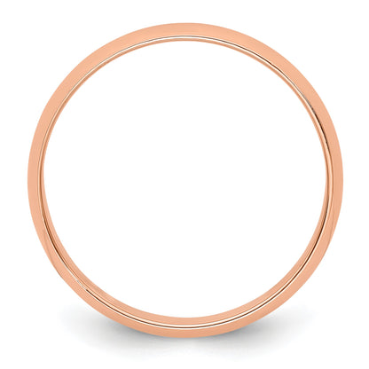 14k Rose Gold 4mm Lightweight Half Round Wedding Band Size 7.5