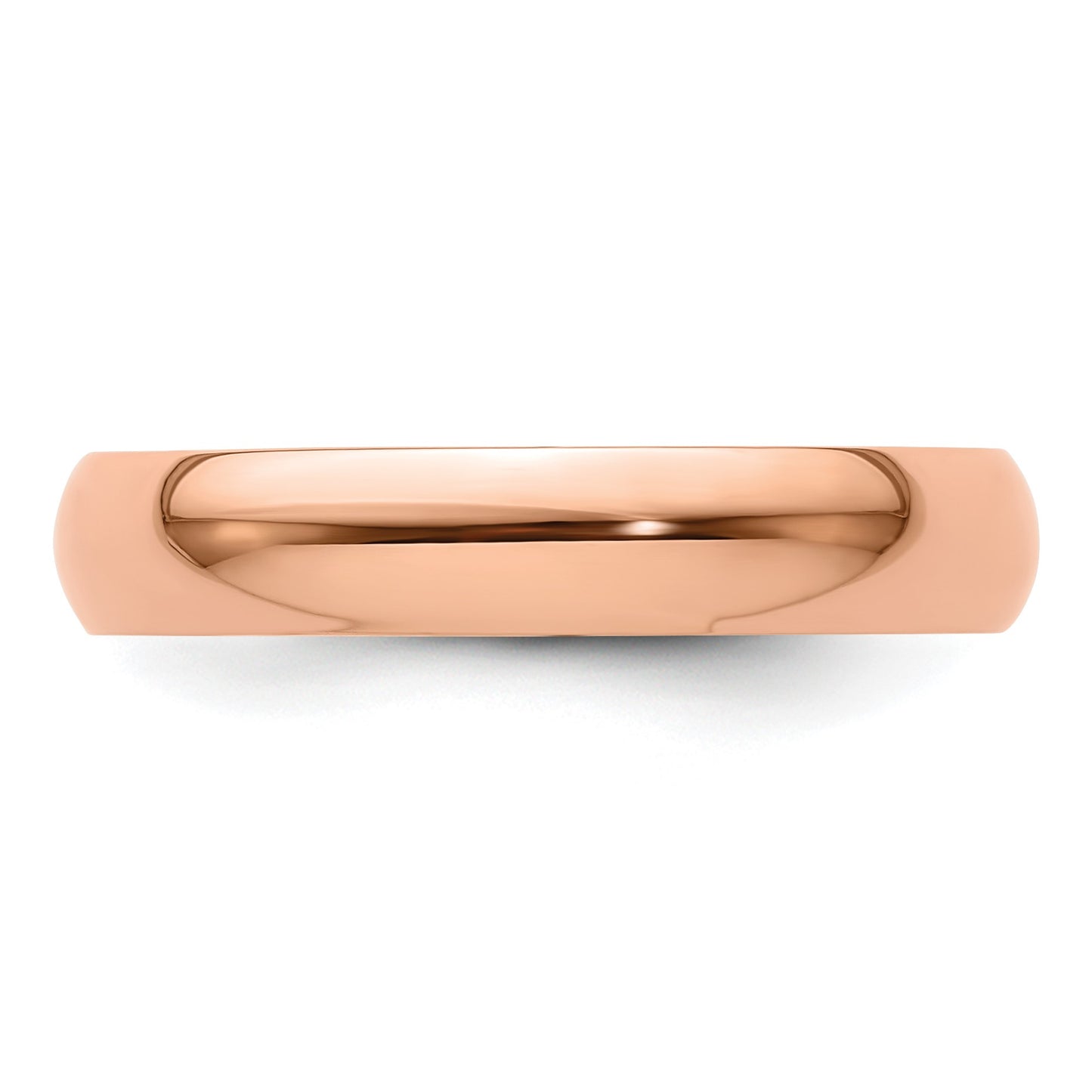 14k Rose Gold 4mm Lightweight Half Round Wedding Band Size 8
