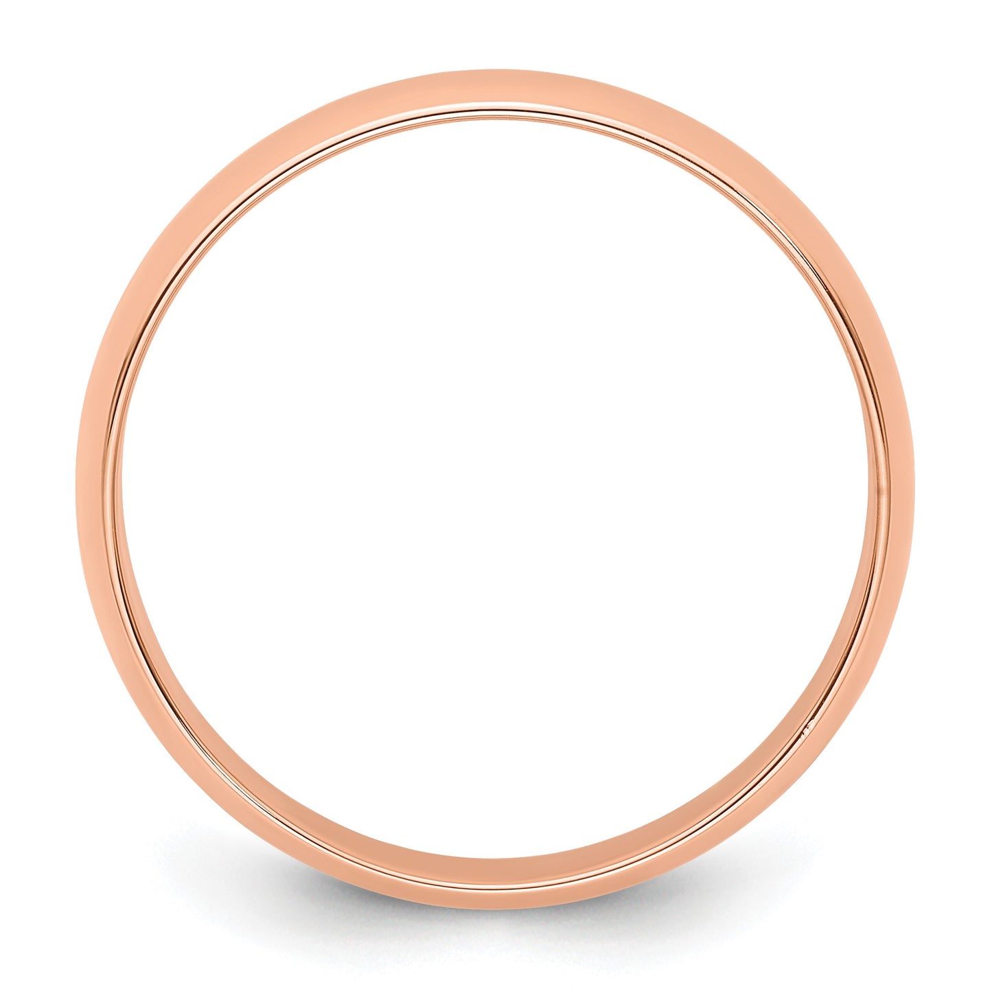 14k Rose Gold 5mm Lightweight Half Round Wedding Band Size 5