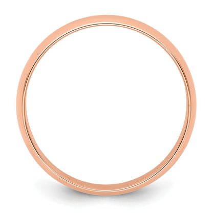 14k Rose Gold 5mm Lightweight Half Round Wedding Band Size 5