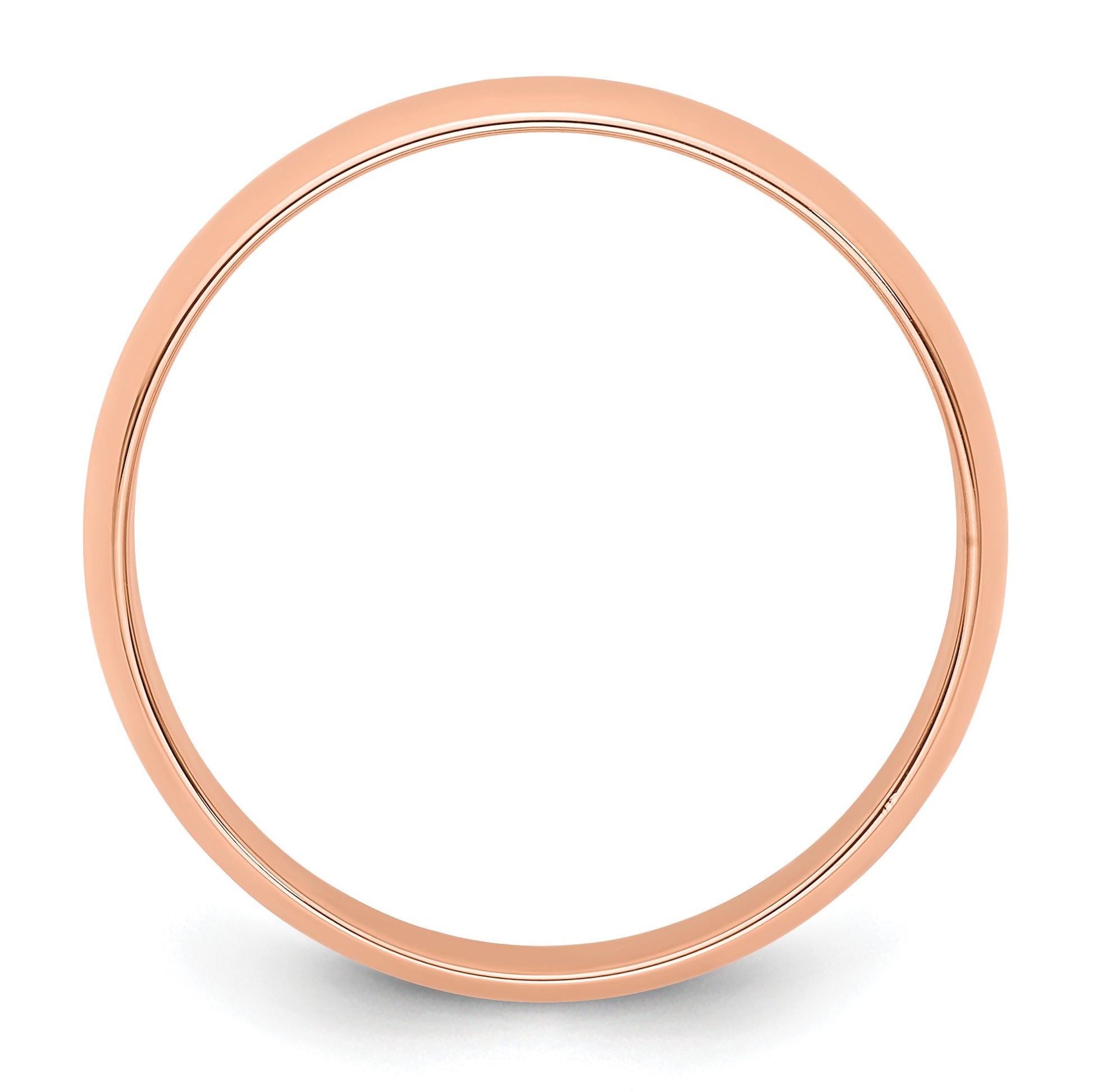 14k Rose Gold 5mm Lightweight Half Round Wedding Band Size 6