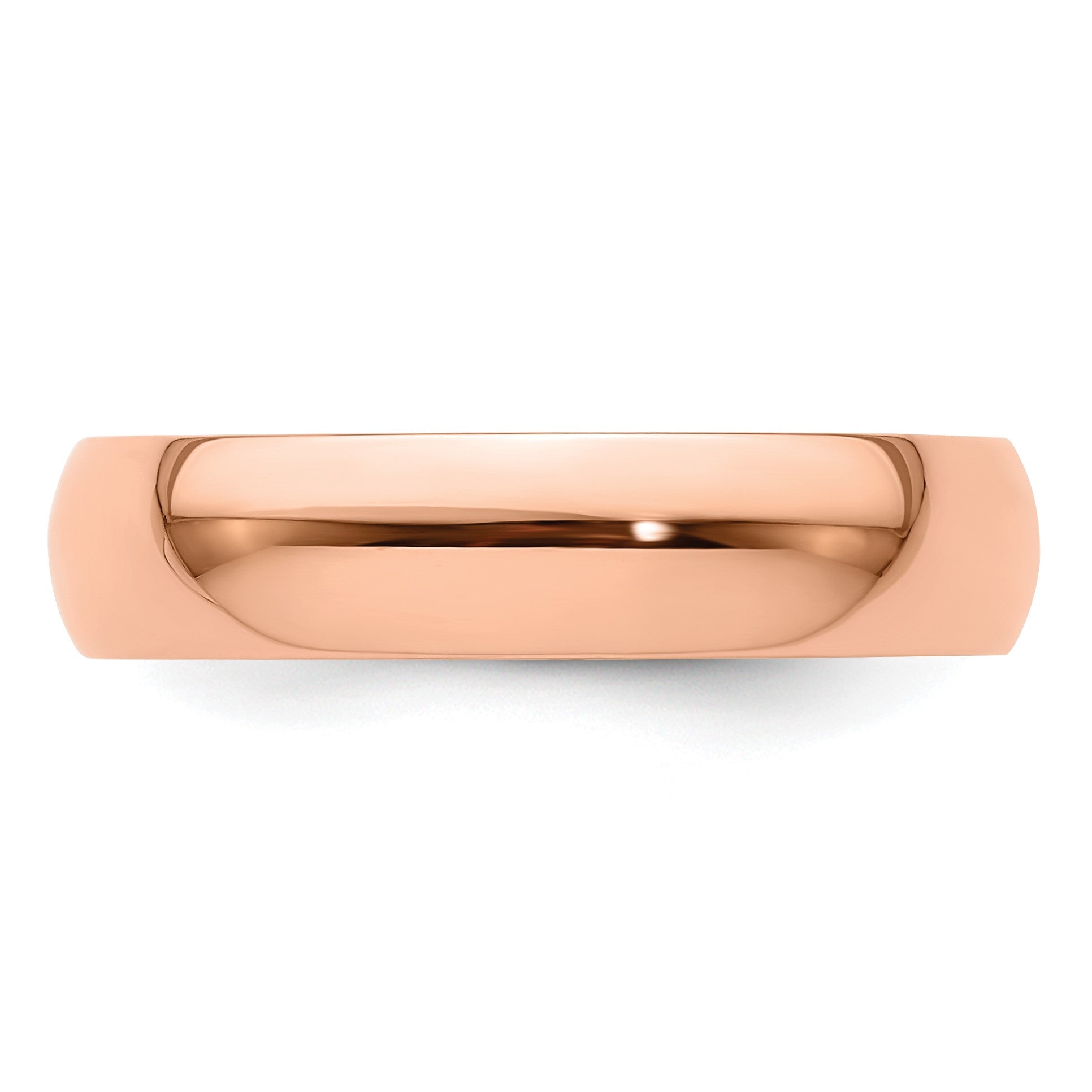 14k Rose Gold 5mm Lightweight Half Round Wedding Band Size 11