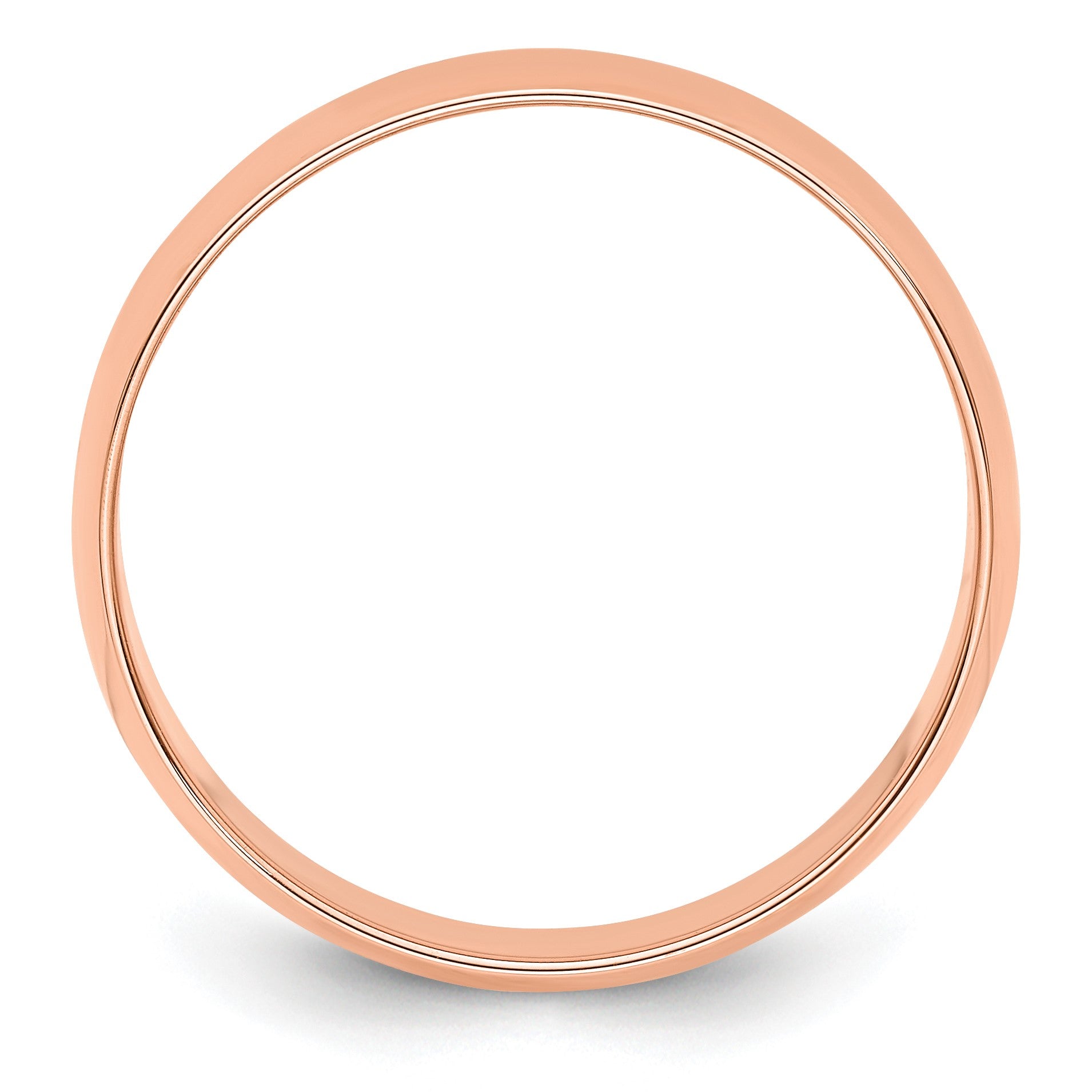 14k Rose Gold 6mm Lightweight Half Round Wedding Band Size 10