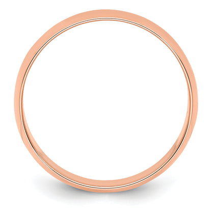 14k Rose Gold 6mm Lightweight Half Round Wedding Band Size 10