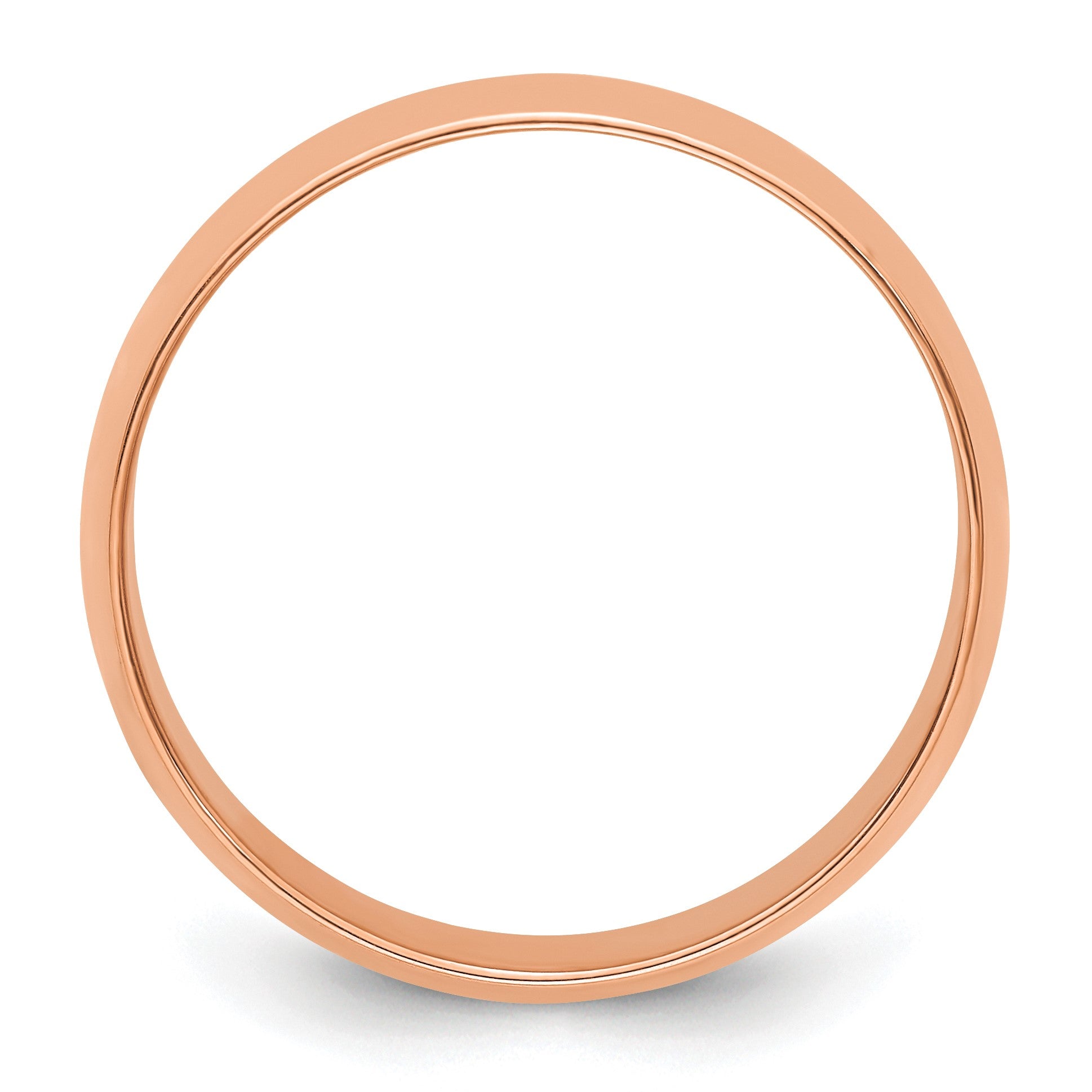 14k Rose Gold 7mm LTW Half Round Band Size 11