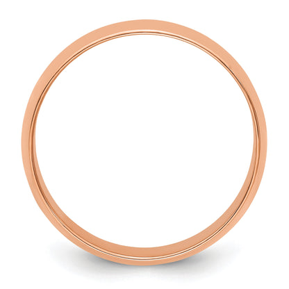 14k Rose Gold 7mm LTW Half Round Band Size 6