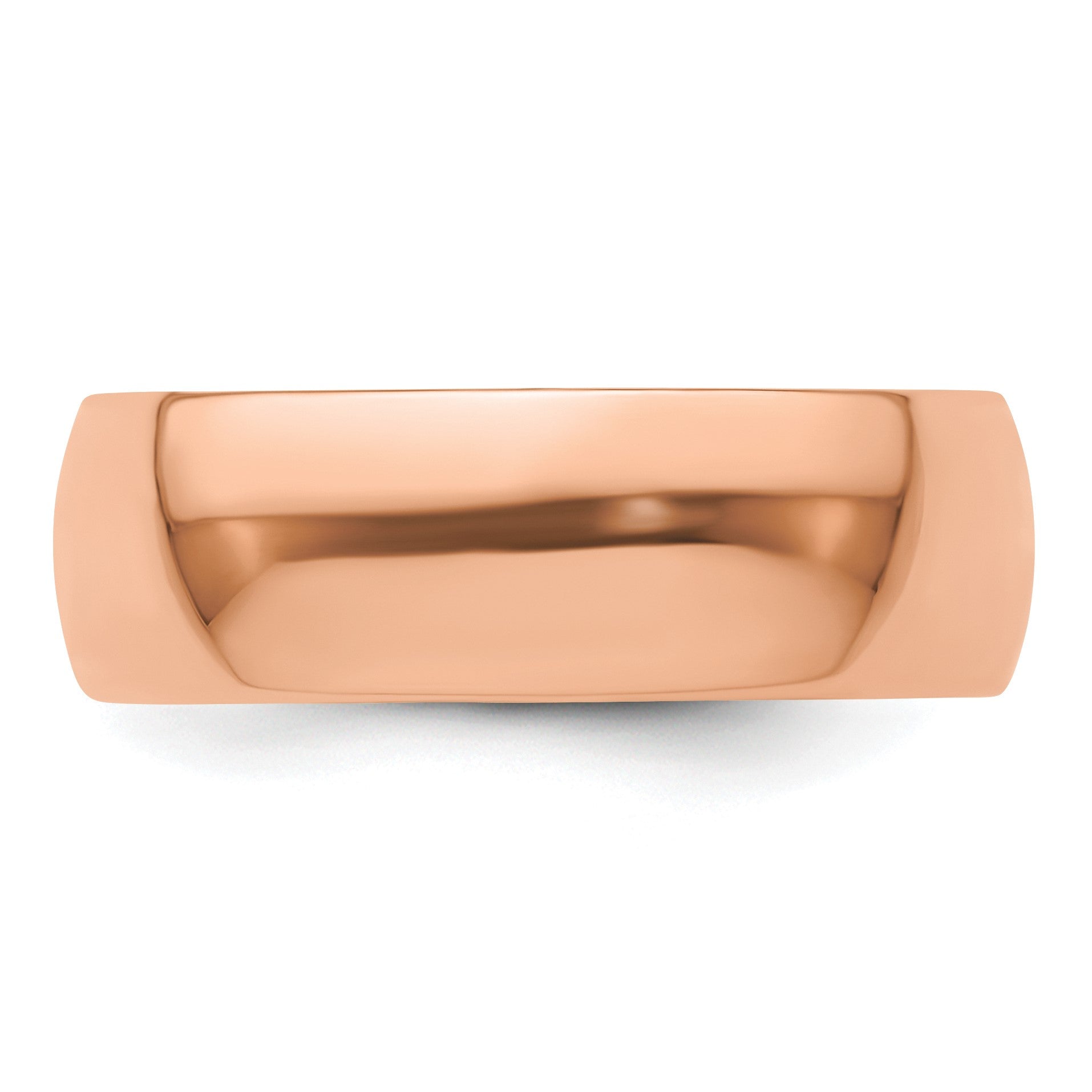 14k Rose Gold 7mm LTW Half Round Band Size 11