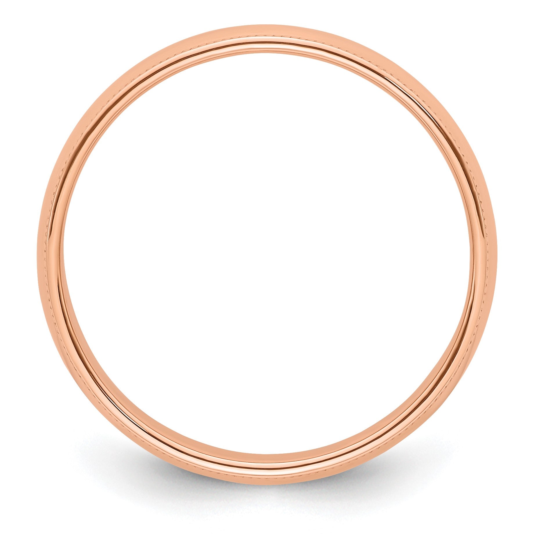 14k Rose Gold 5mm Milgrain Half Round Wedding Band Size 13