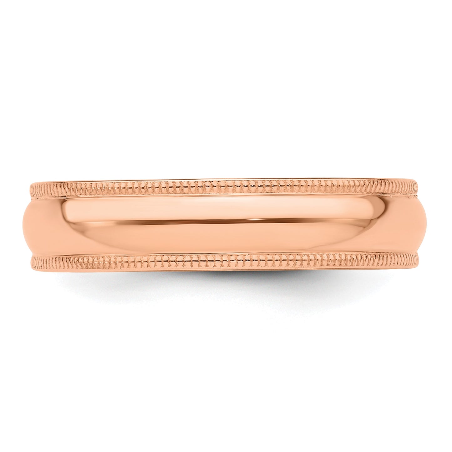 14k Rose Gold 5mm Milgrain Half-Round Wedding Band Size 11.5
