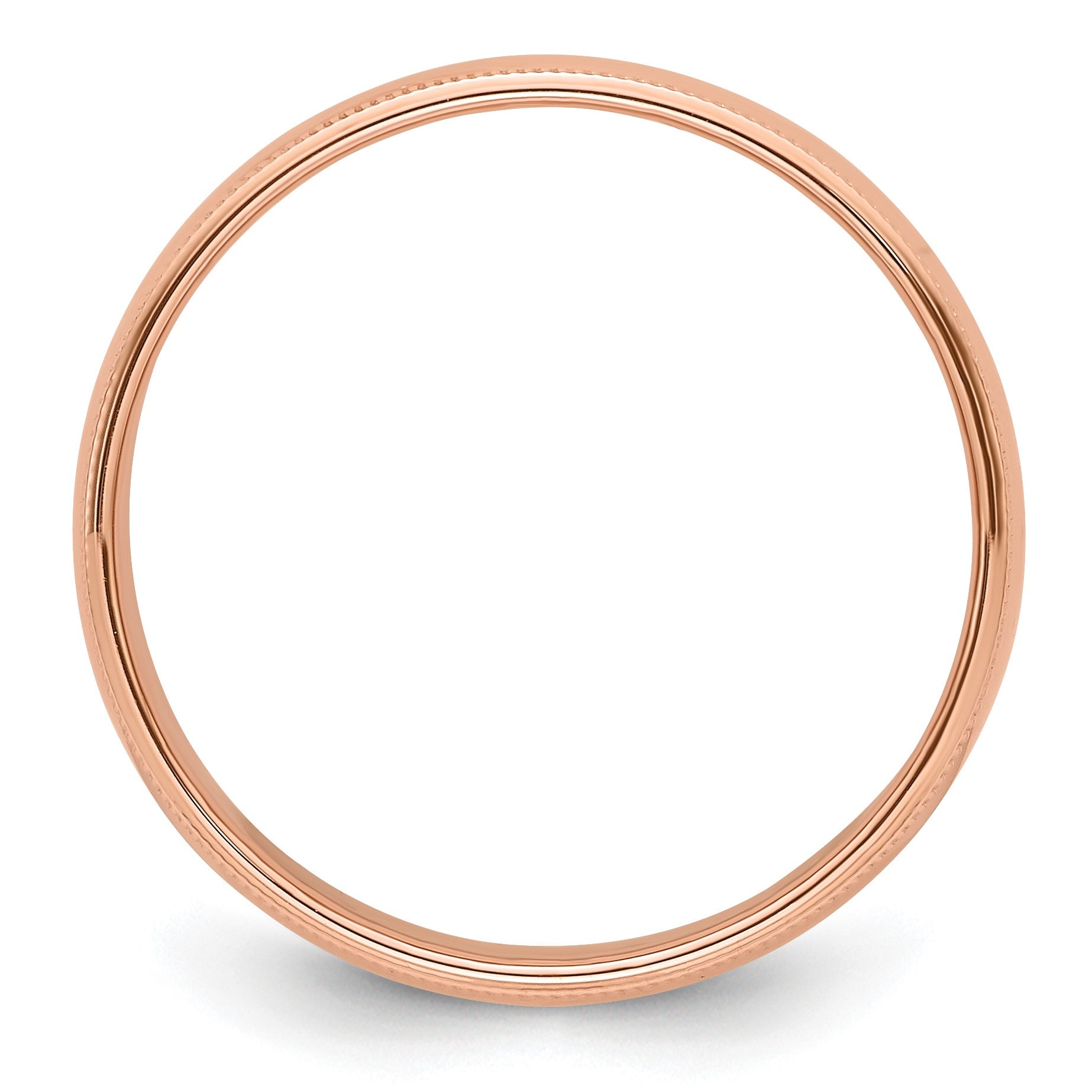 14k Rose Gold 6mm Milgrain Half-Round Wedding Band Size 10