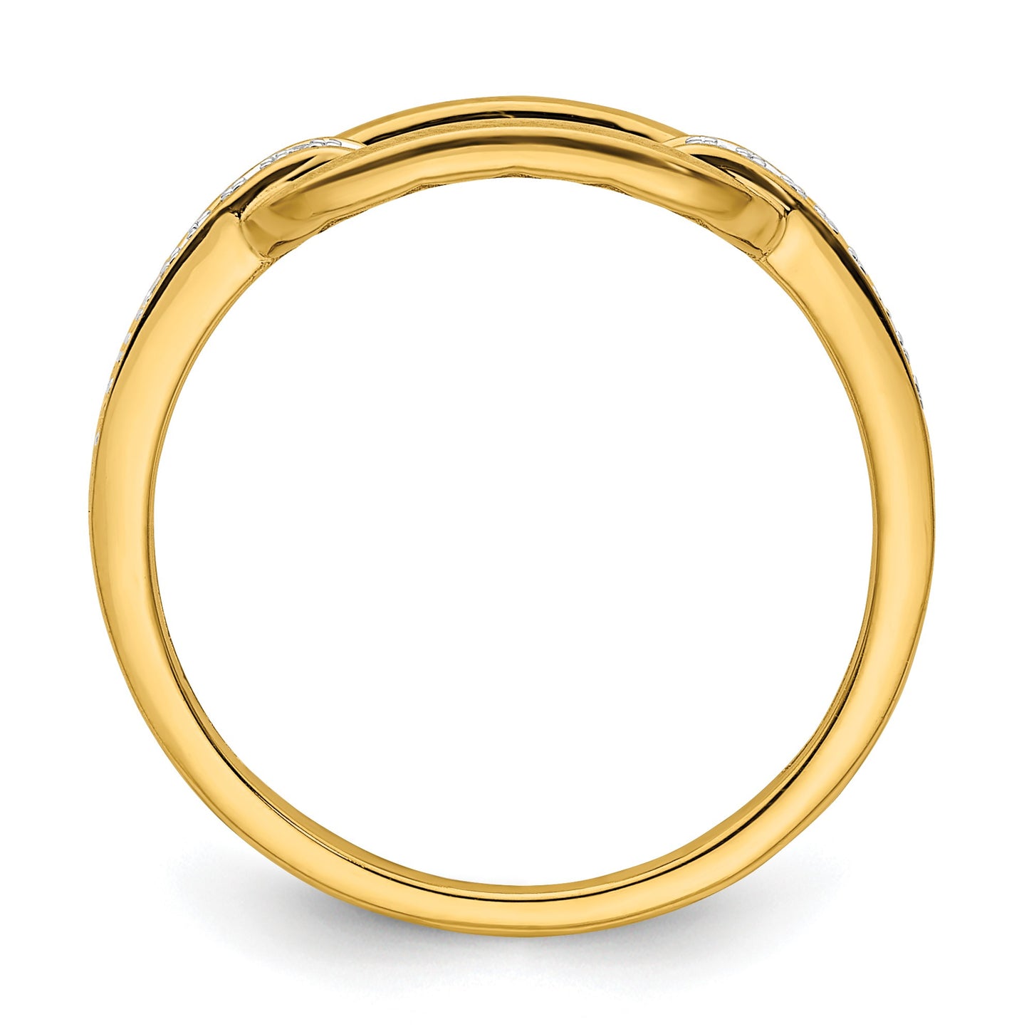 14K Polished 1/20 carat Diamond Link Fashion Ring
