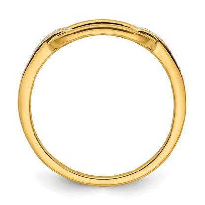 14K Polished 1/20 carat Diamond Link Fashion Ring