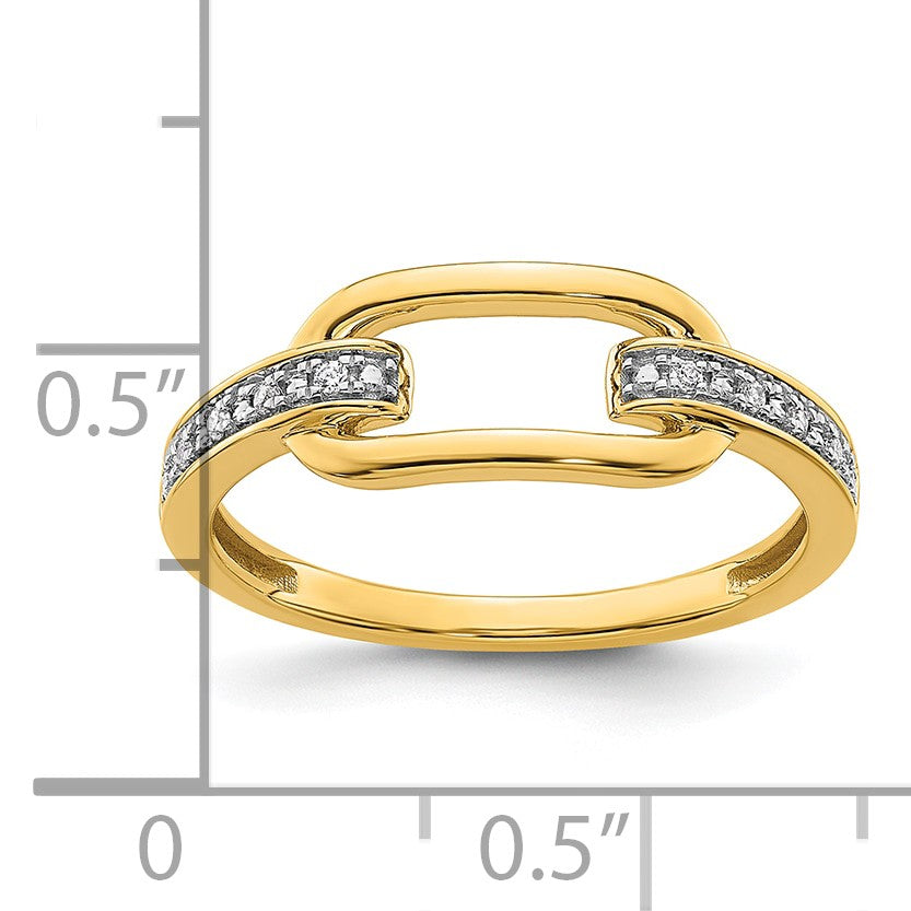 14K Polished 1/20 carat Diamond Link Fashion Ring