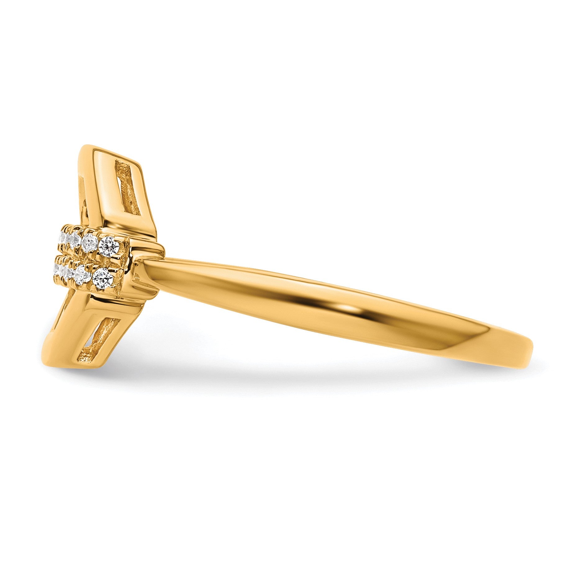 14K Polished 1/10 carat Diamond Octagon Fashion Ring