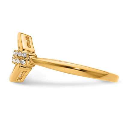 14K Polished 1/10 carat Diamond Octagon Fashion Ring