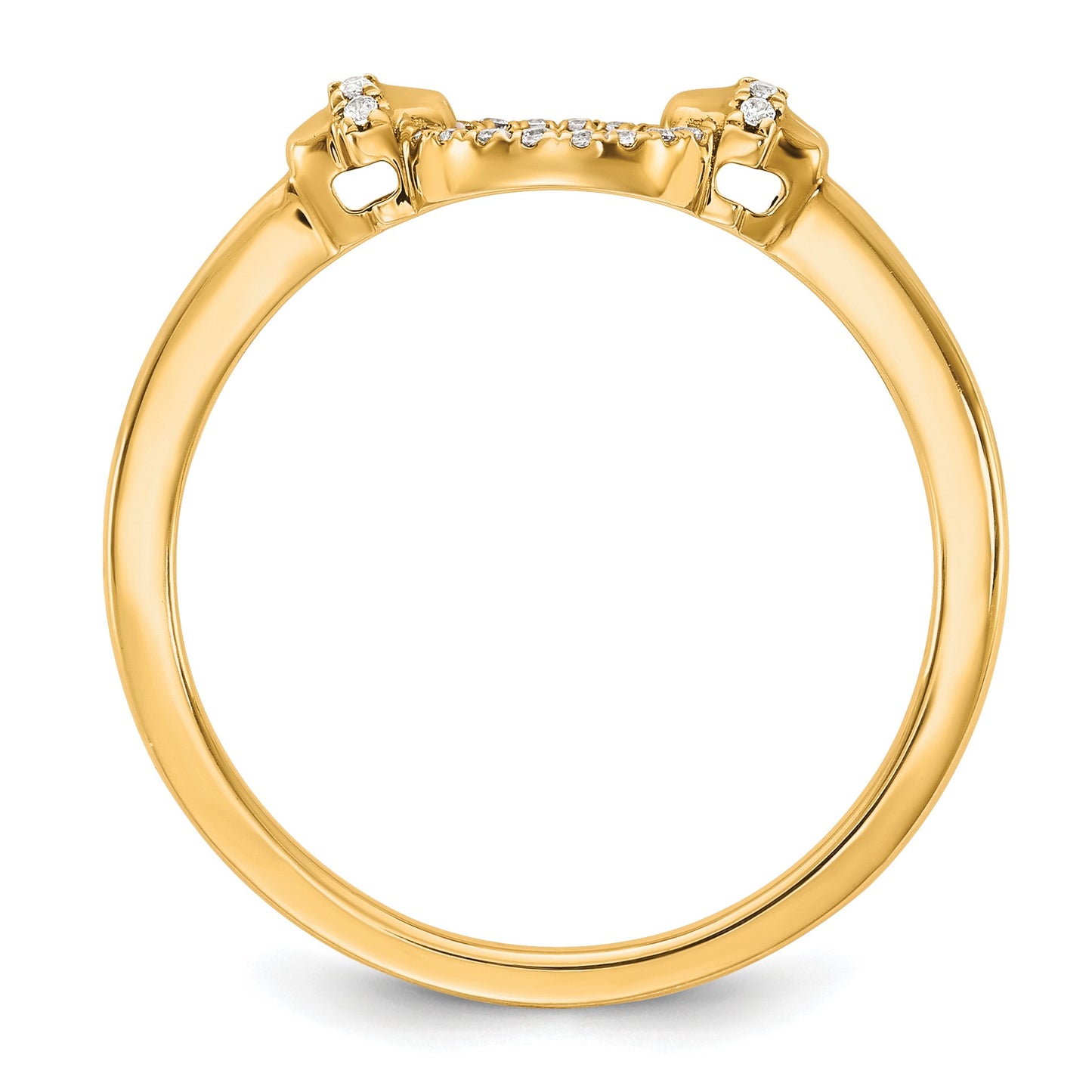 14K Polished 1/15 carat Diamond Open Circle Fashion Ring