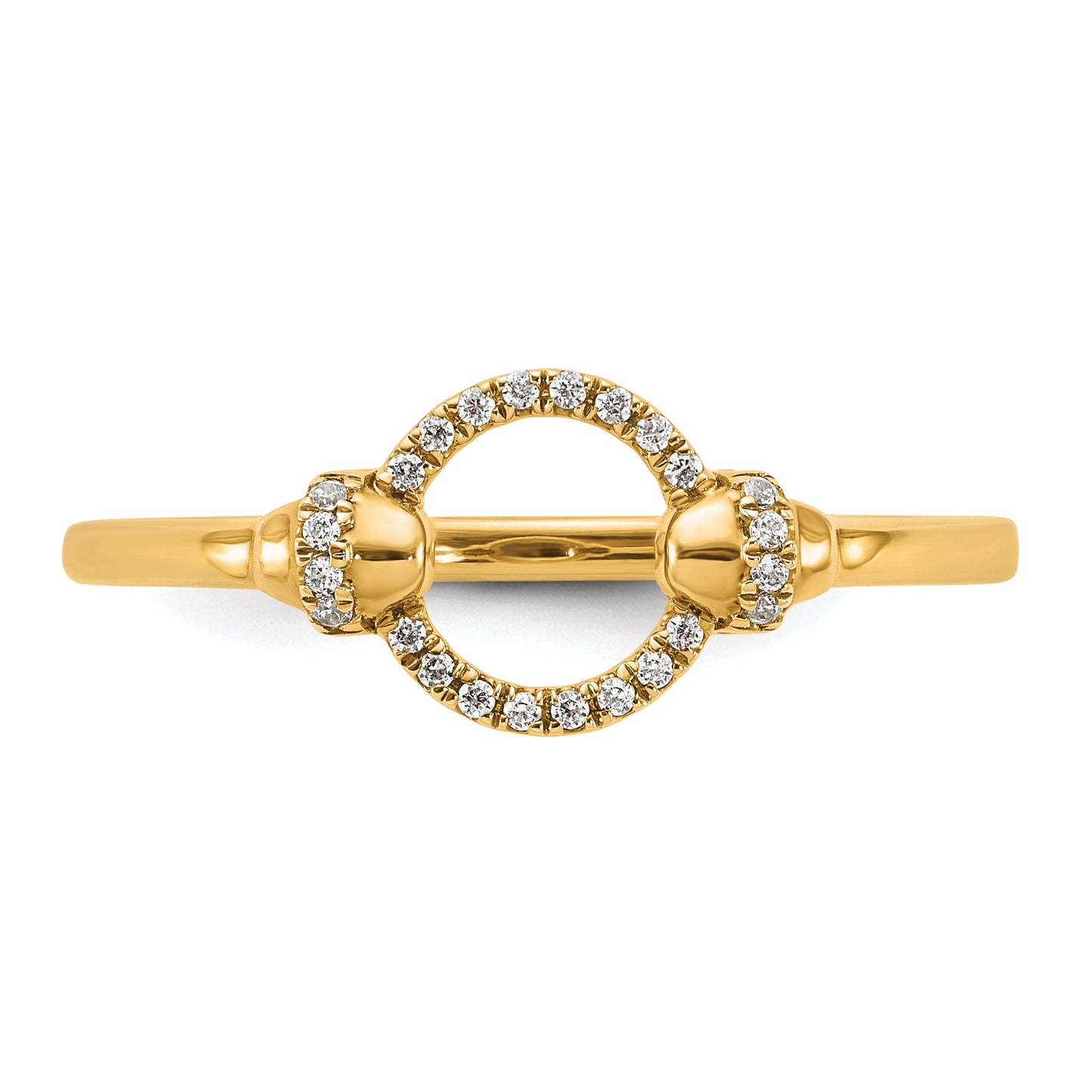 14K Polished 1/15 carat Diamond Open Circle Fashion Ring