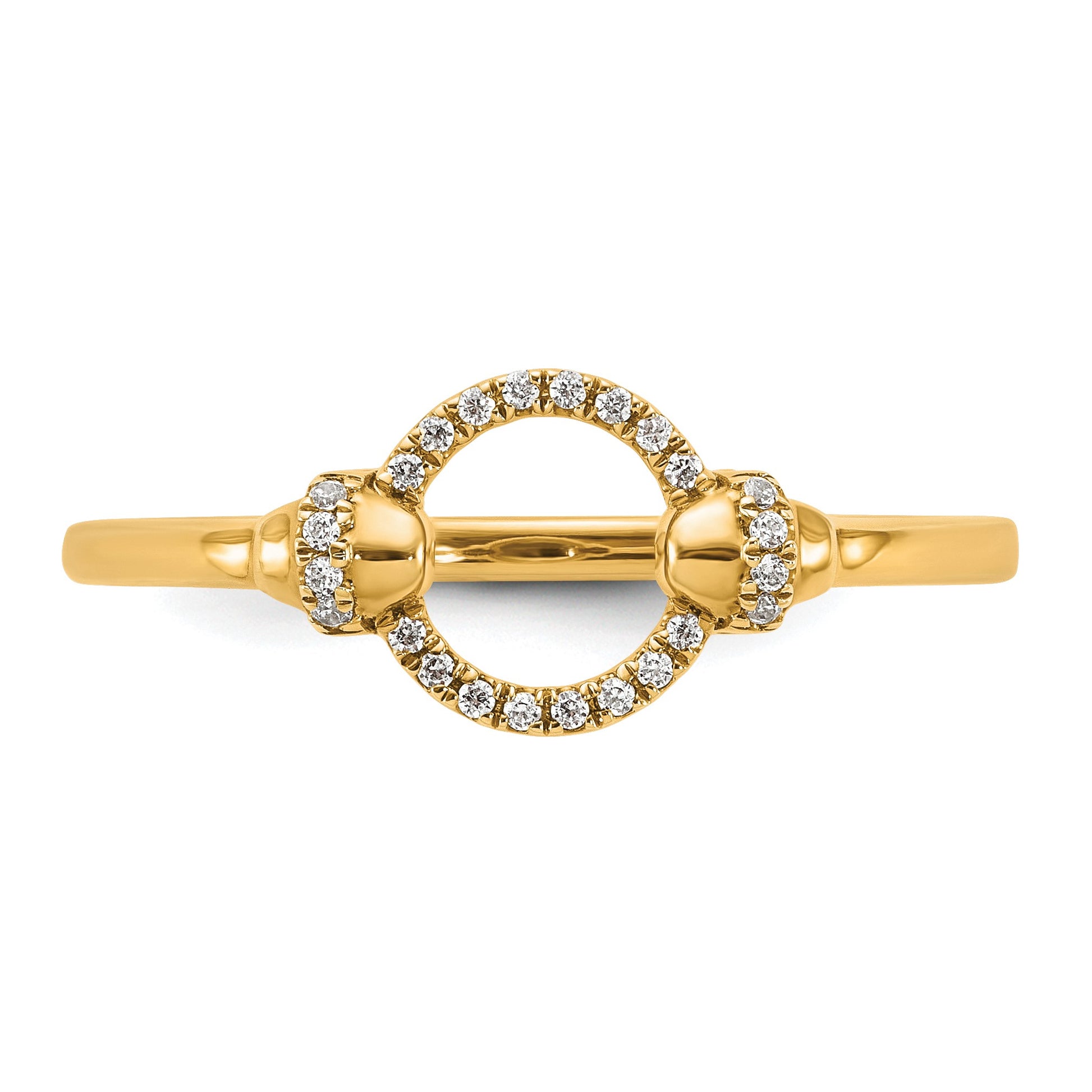 14K Polished 1/15 carat Diamond Open Circle Fashion Ring