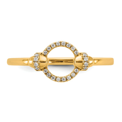 14K Polished 1/15 carat Diamond Open Circle Fashion Ring