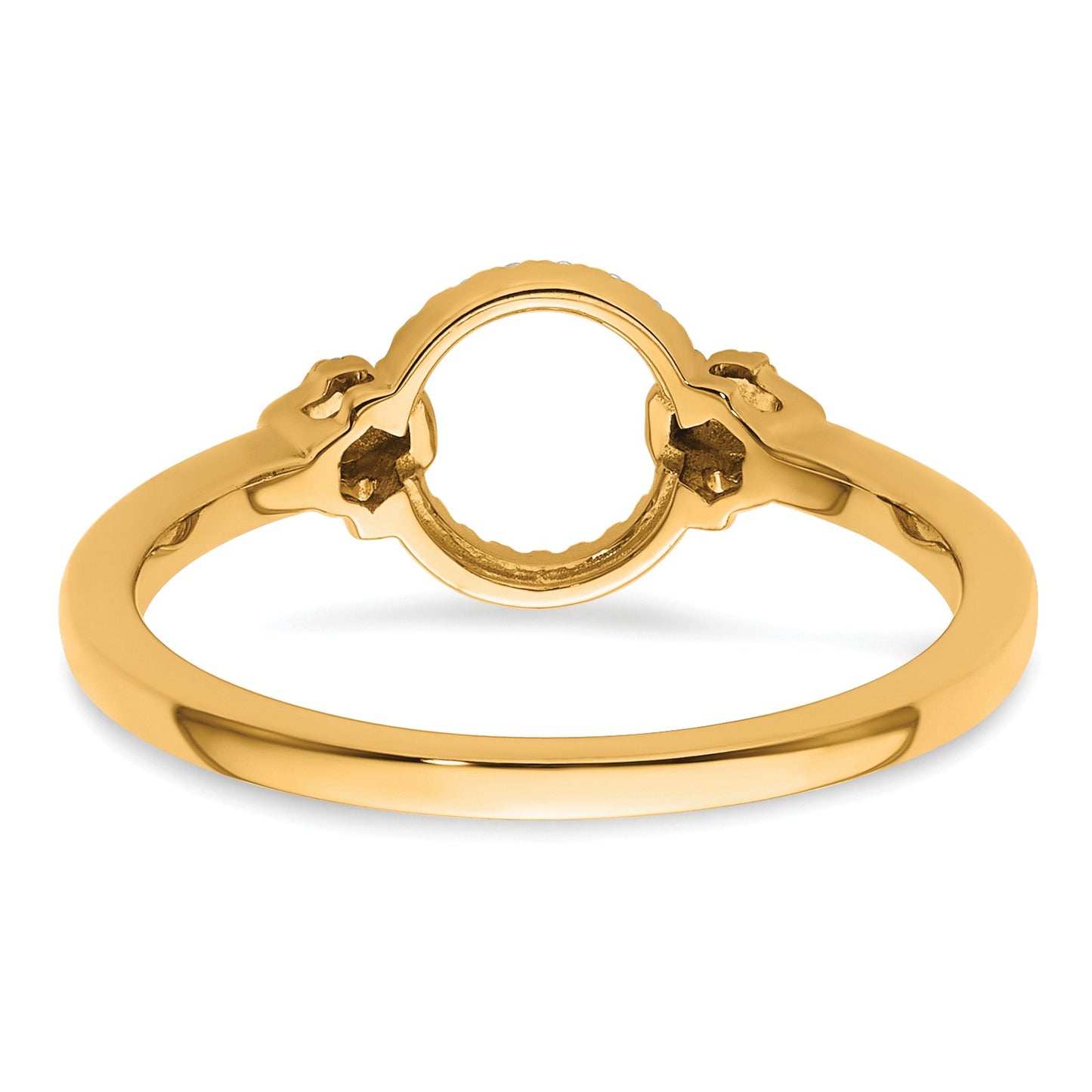 14K Polished 1/15 carat Diamond Open Circle Fashion Ring