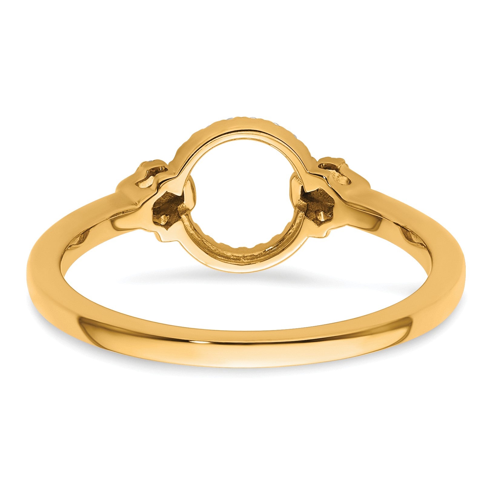 14K Polished 1/15 carat Diamond Open Circle Fashion Ring