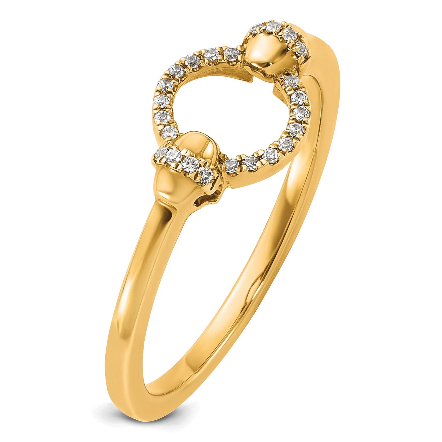 14K Polished 1/15 carat Diamond Open Circle Fashion Ring
