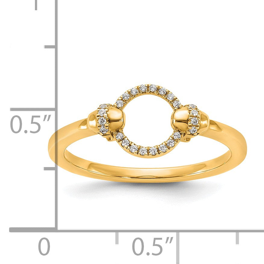 14K Polished 1/15 carat Diamond Open Circle Fashion Ring