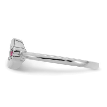 14k WG Dia. Heart w/ 1 Birthstone Mother's Circle Ring Semi-mount