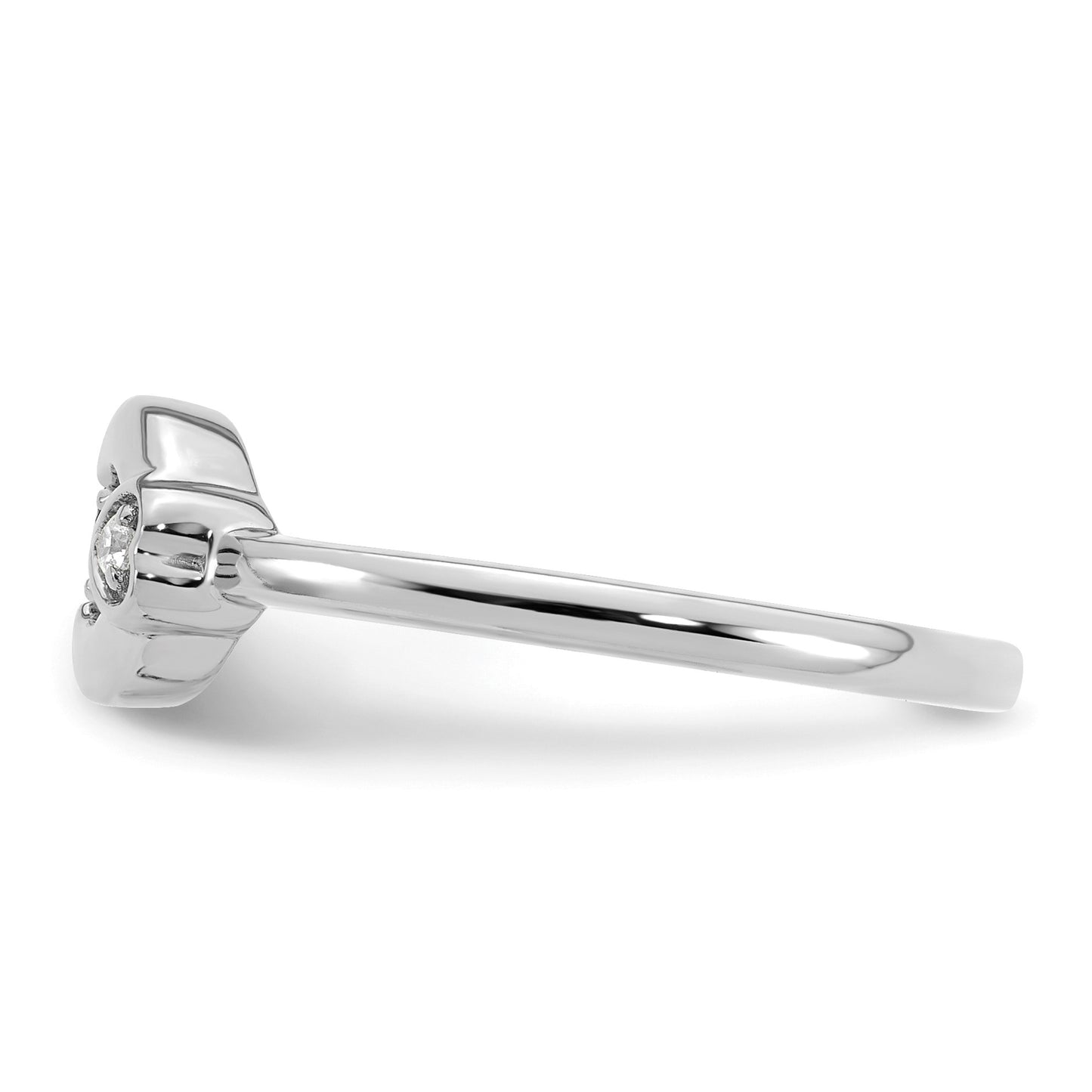 14k WG Dia. Heart w/ 2 Birthstone Mother's Circle Ring Semi-mount