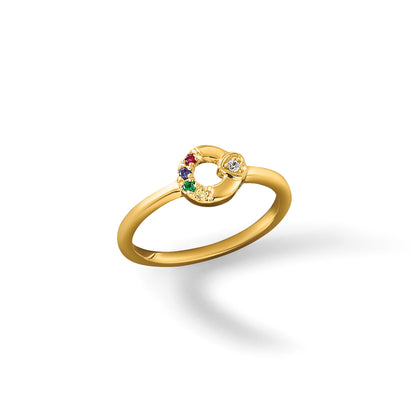 14k Diamond Heart w/ 4 Birthstone Mother's Circle Ring Semi-mount