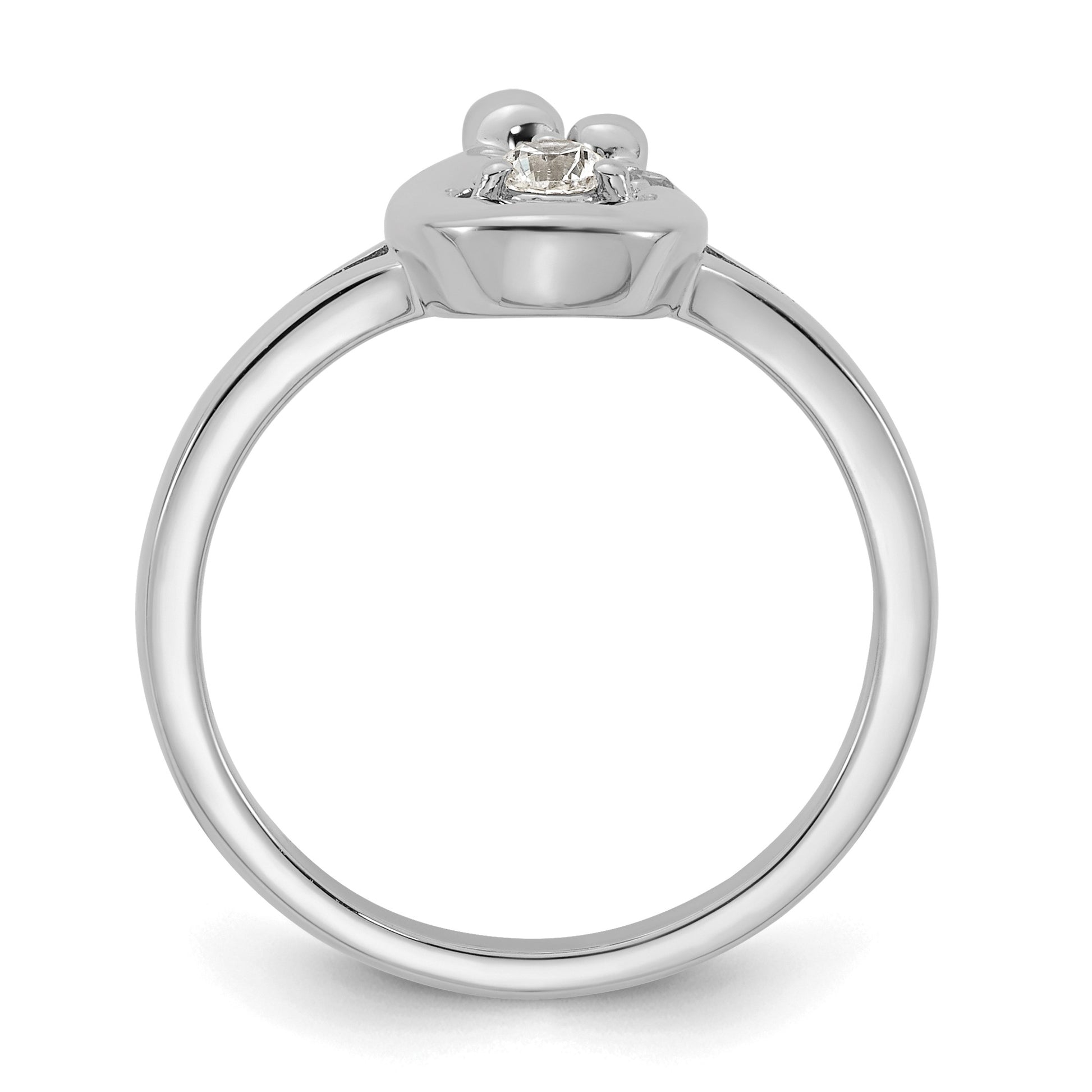 14k WG Diamond with 1 Birthstone Mother/Child Ring Semi-mount