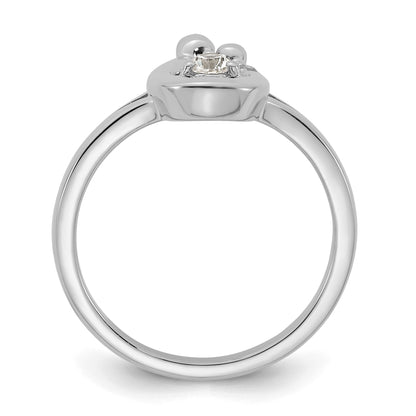 14k WG Diamond with 1 Birthstone Mother/Child Ring Semi-mount