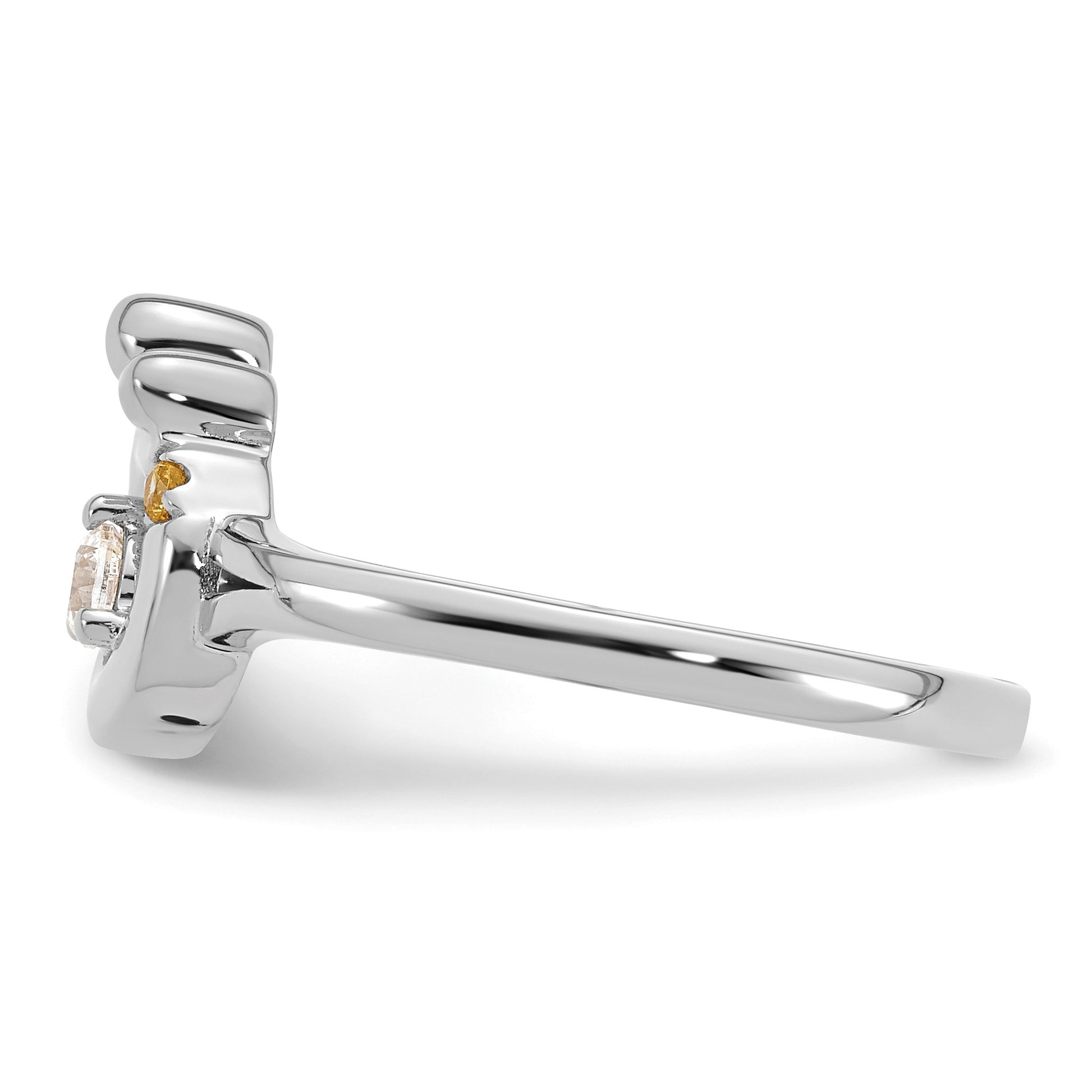 14k WG Diamond with 1 Birthstone Mother/Child Ring Semi-mount