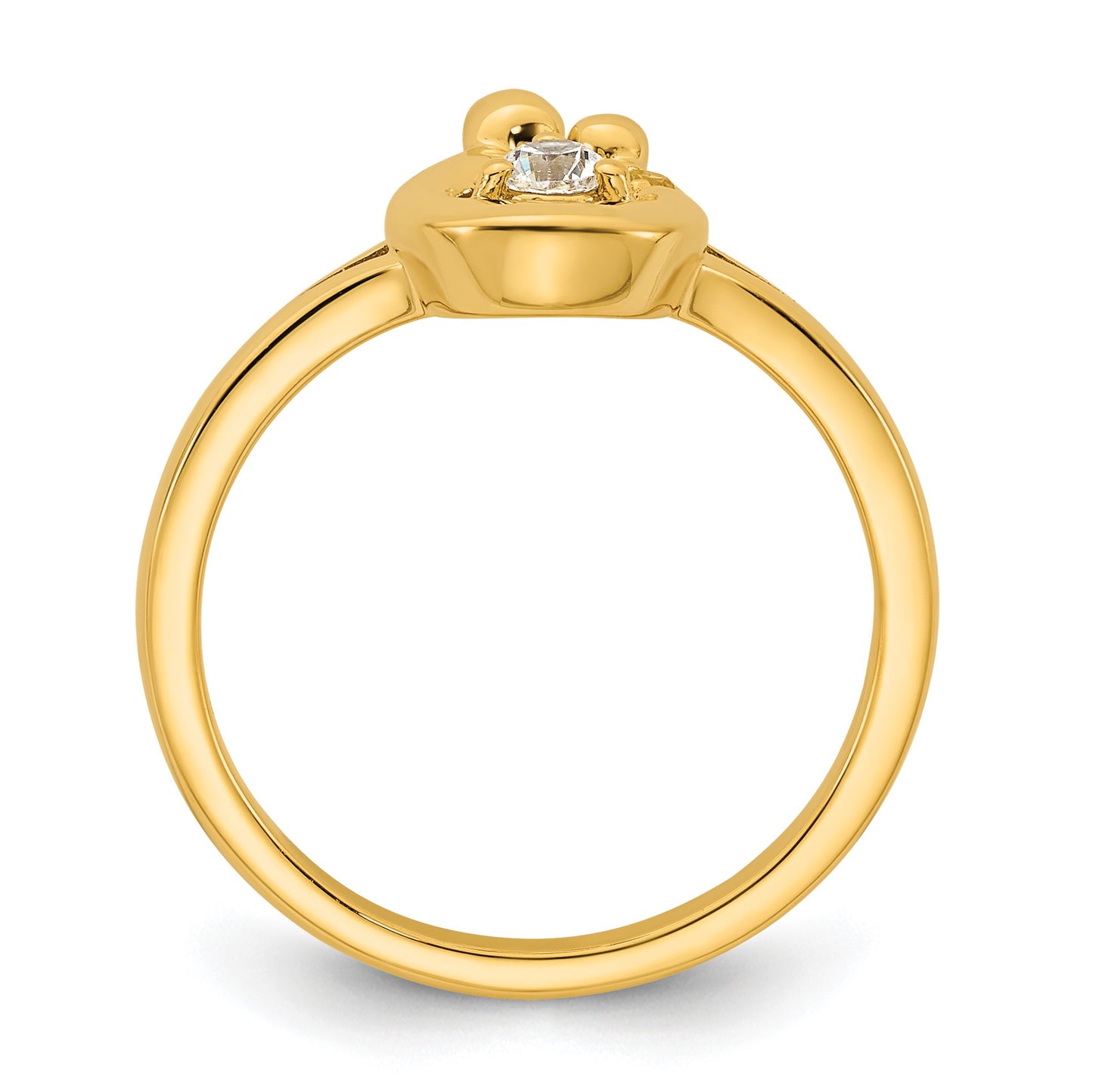 14k Diamond with 1 Birthstone Mother/Child Ring Semi-mount