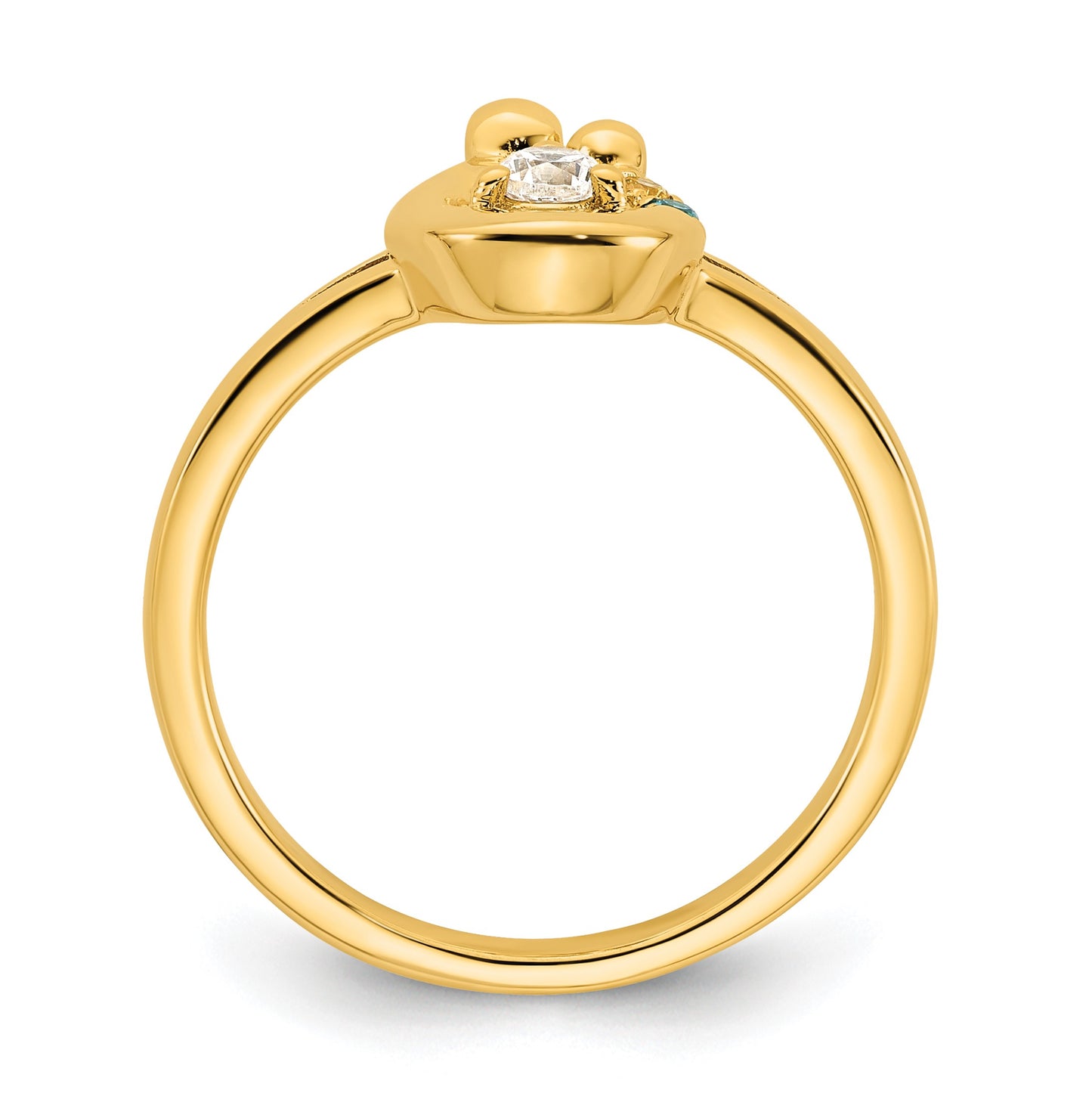 14k Diamond with 2 Birthstone Mother/Child Ring Semi-mount