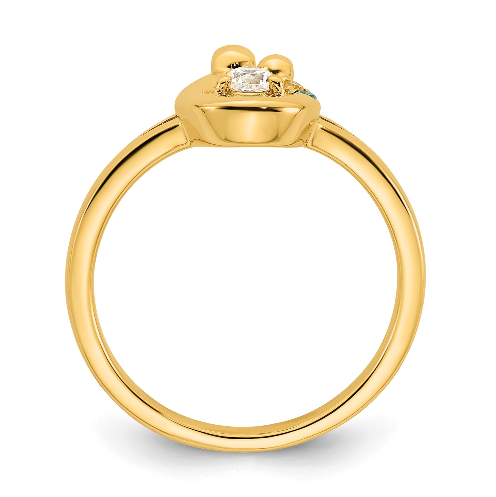 14k Diamond with 2 Birthstone Mother/Child Ring Semi-mount