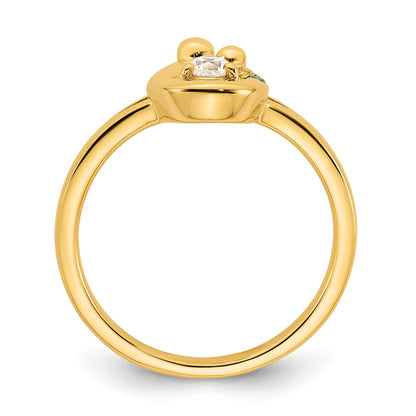 14k Diamond with 2 Birthstone Mother/Child Ring Semi-mount