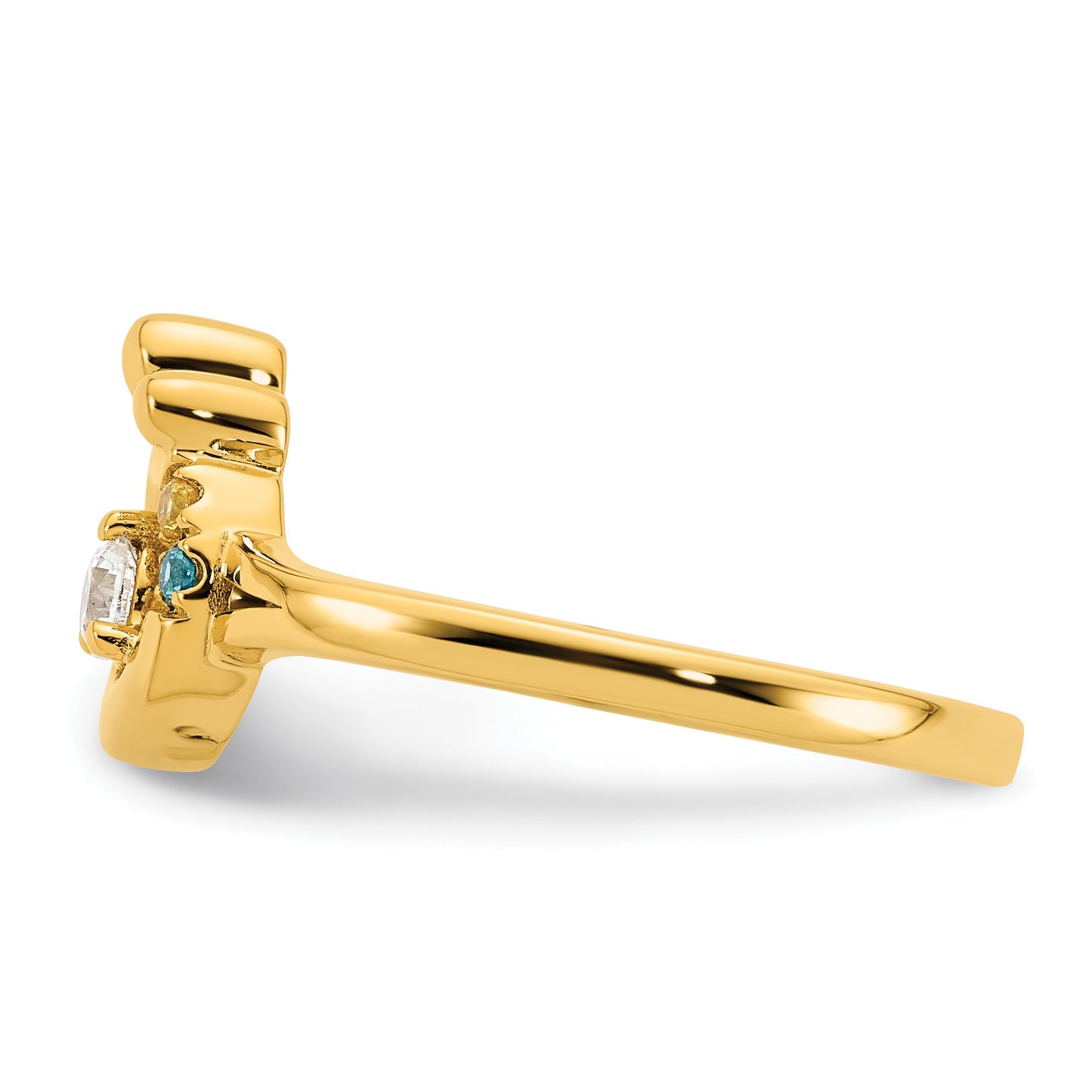 14k Diamond with 2 Birthstone Mother/Child Ring Semi-mount