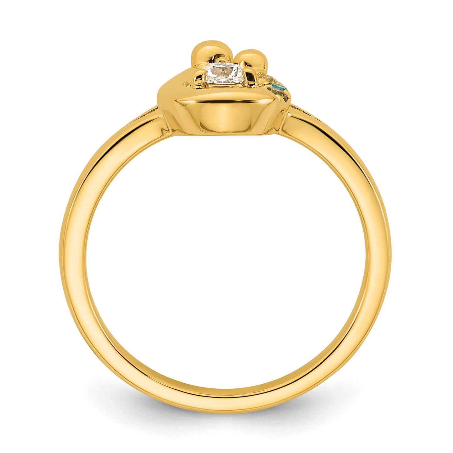 14k Diamond with 3 Birthstone Mother/Child Ring Semi-mount