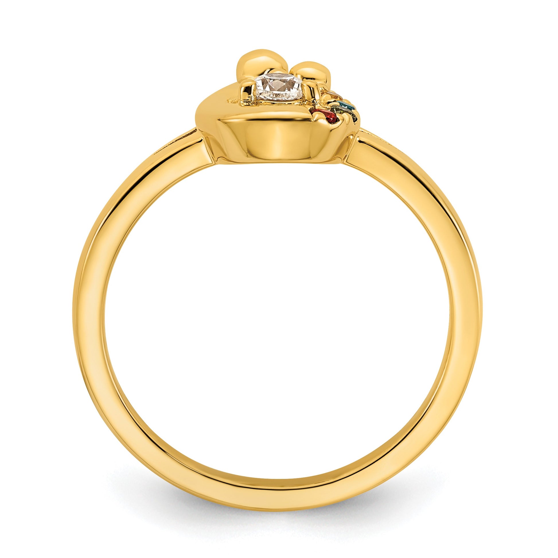 14k Diamond with 4 Birthstone Mother/Child Ring Semi-mount