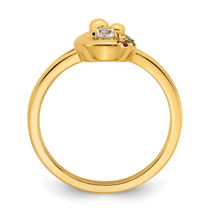 14k Diamond with 4 Birthstone Mother/Child Ring Semi-mount
