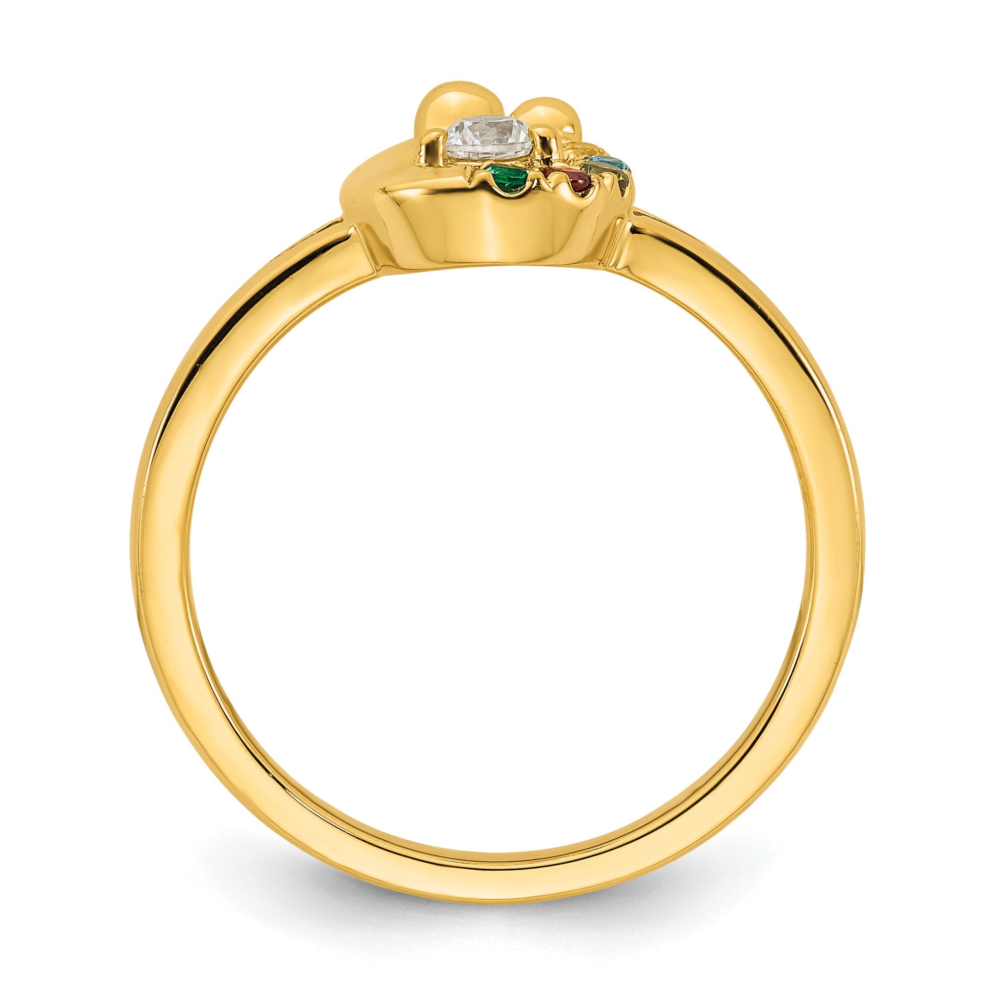14k Diamond with 5 Birthstone Mother/Child Ring Semi-mount