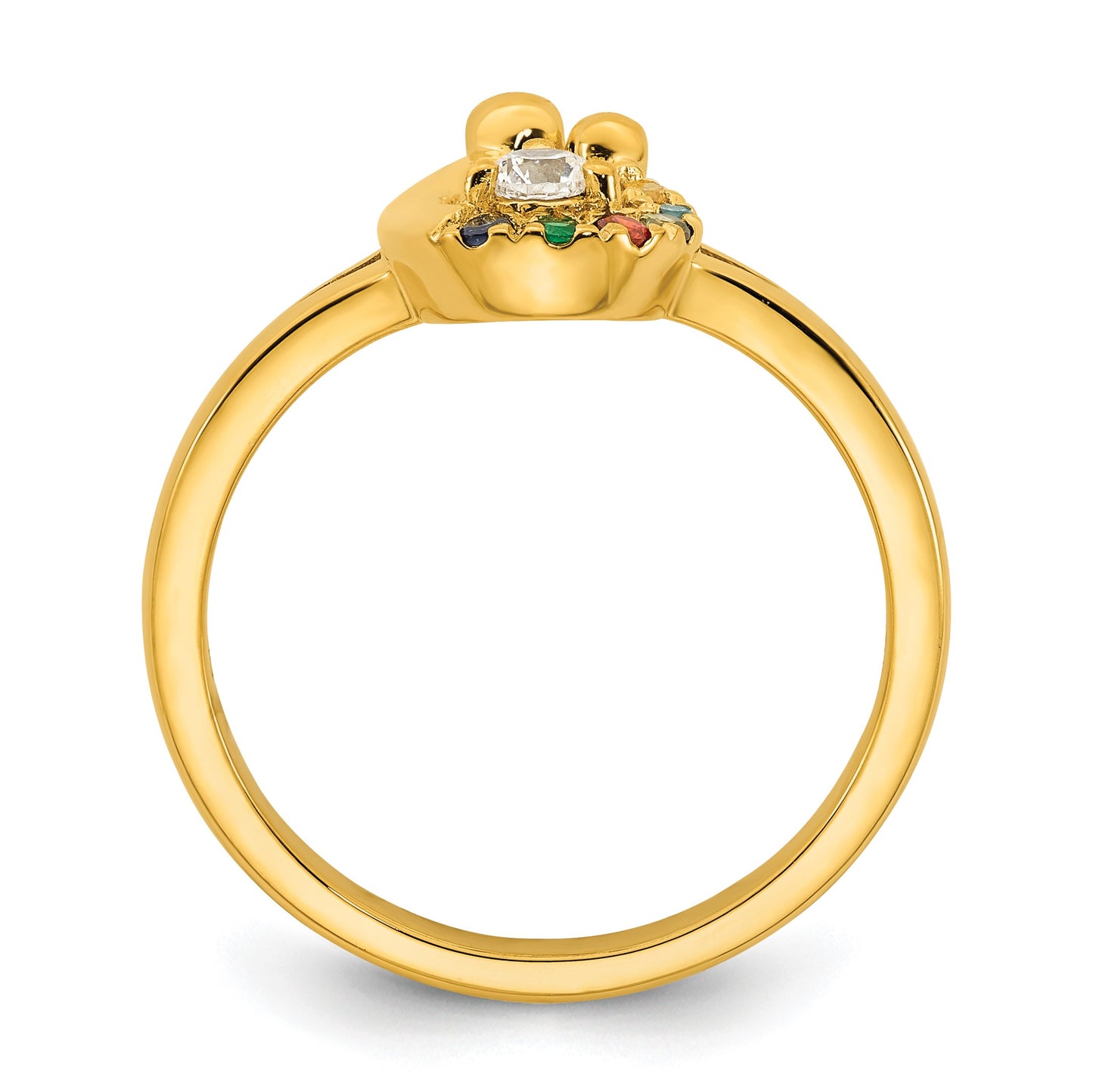 14k Diamond with 6 Birthstone Mother/Child Ring Semi-mount
