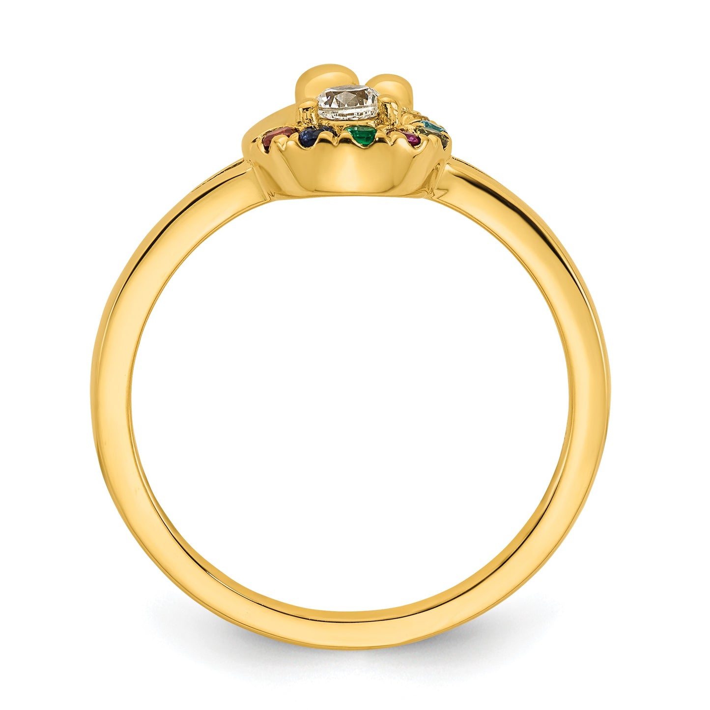 14k Diamond with 7 Birthstone Mother/Child Ring Semi-mount