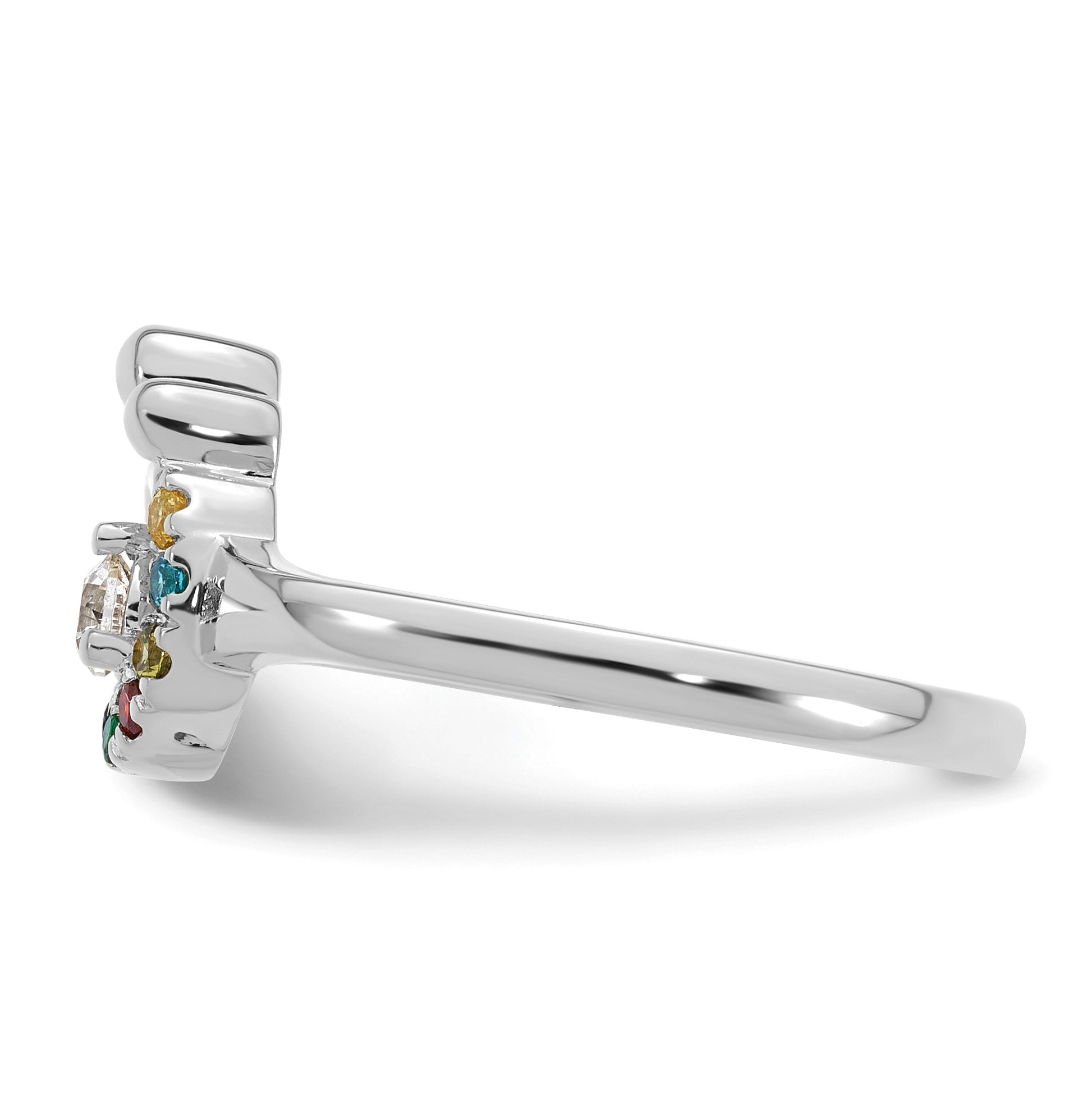 14k WG Diamond with 8 Birthstone Mother/Child Ring Semi-mount