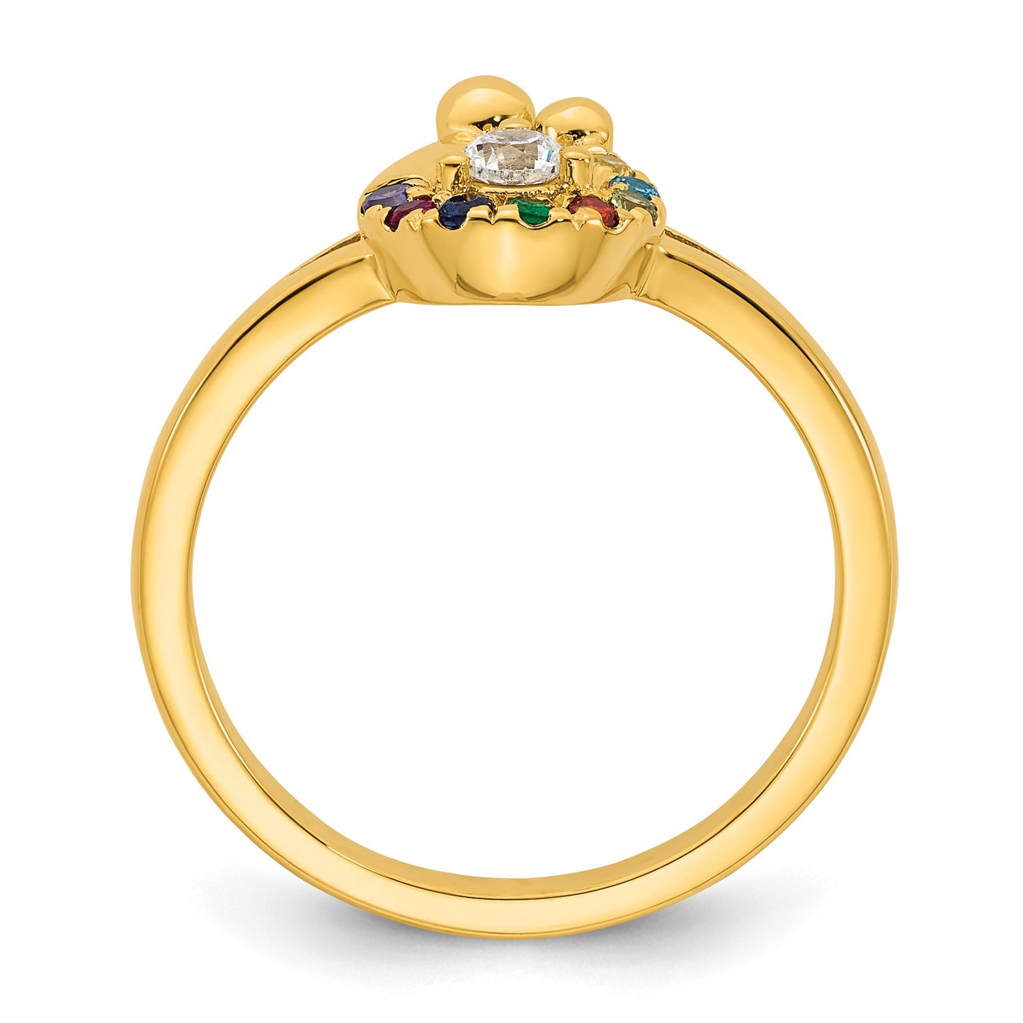14k Diamond with 8 Birthstone Mother/Child Ring Semi-mount