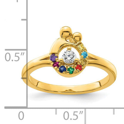 14k Diamond with 8 Birthstone Mother/Child Ring Semi-mount